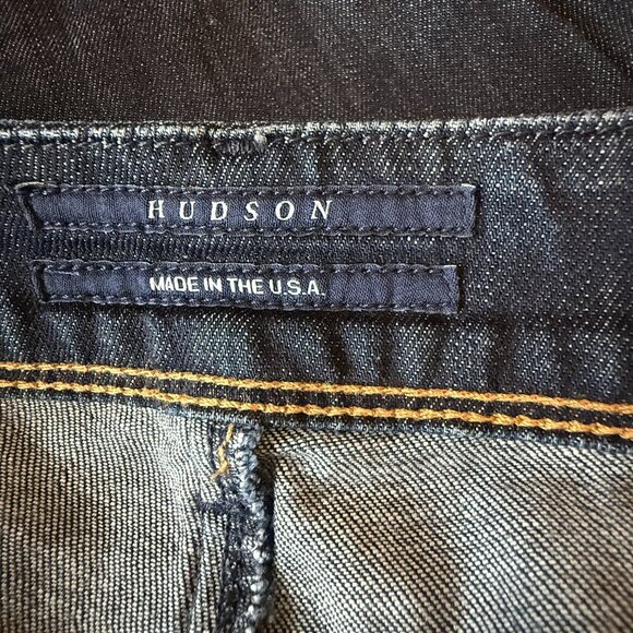 Women's 27 Hudson Straight Leg Flap Pocket Jeans Dark Wash - Picture 5 of 9